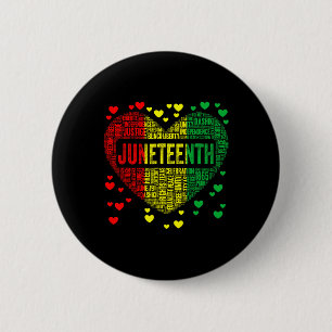 Heart Black History Afro American African Freedom 6 Cm Round Badge