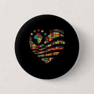Heart Black History Afro American African Freedom 6 Cm Round Badge