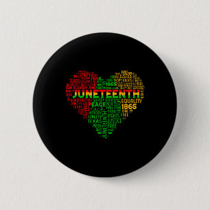 Heart Black History Afro American African Freedom  6 Cm Round Badge