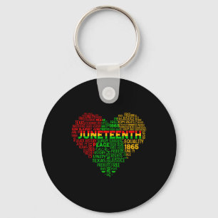 Heart Black History Afro American African Freedom Key Ring