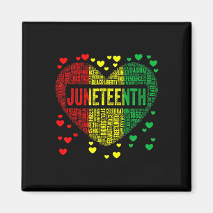 Heart Black History Afro American African Freedom Magnet