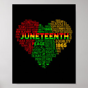 Heart Black History Afro American African Freedom Poster