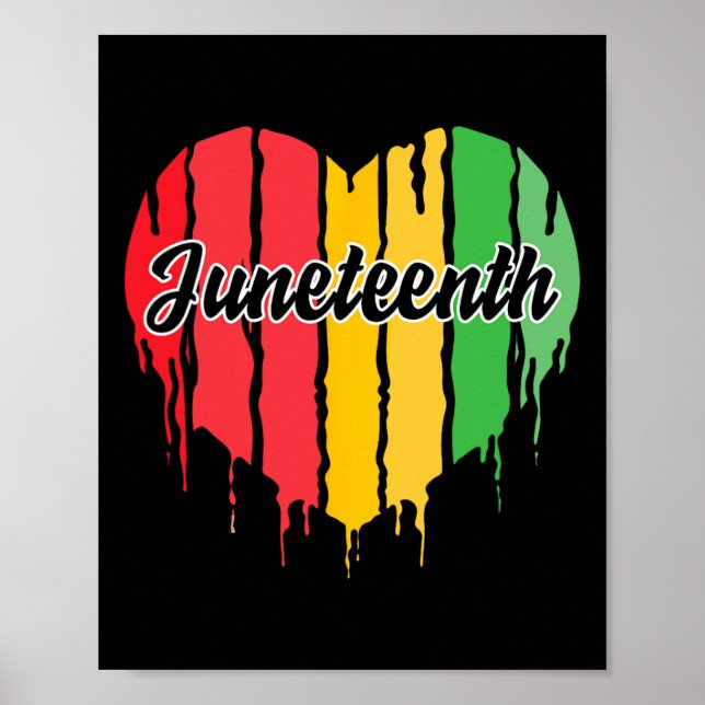 Heart Black History Afro American African Freedom  Poster (Front)