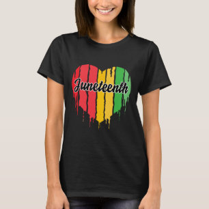 Heart Black History Afro American African Freedom T-Shirt