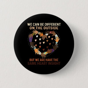 Heart Black History Month African Proud American 6 Cm Round Badge