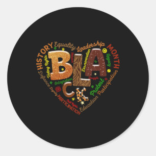 Heart Black History Month Melanin Lover African Am Classic Round Sticker