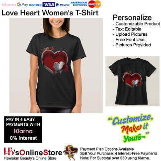 Heart Black Women's T-Shirt