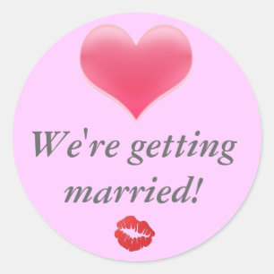 heart-blending, images, We're getting married! Classic Round Sticker