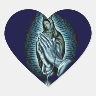 Heart Blessed Virgin Mary Prayer Rosary Sticker