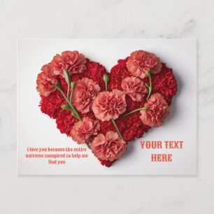 Heart  blooming flower gift card for her