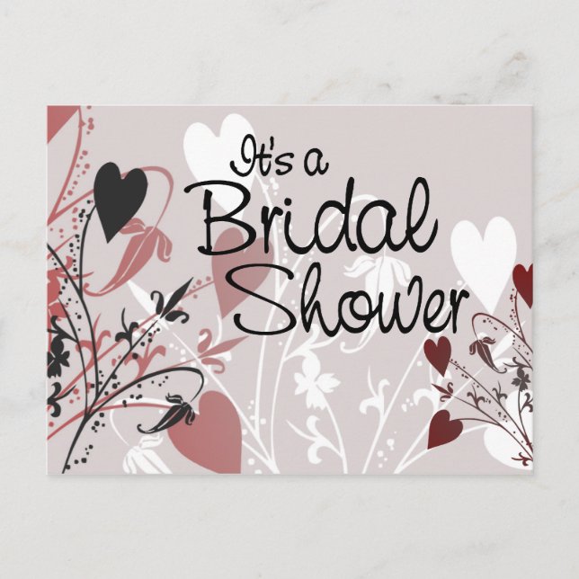 Heart Blossoms Postcard Invitation (Front)