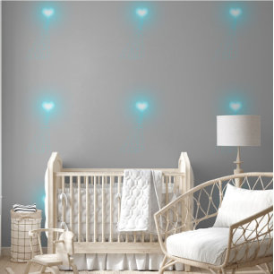 Heart blue neon glow grey wallpaper