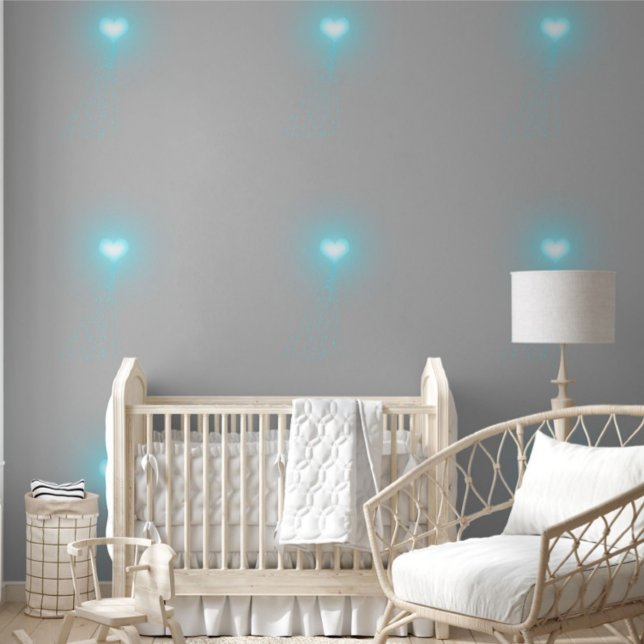 Heart blue neon glow grey wallpaper (Creator Uploaded)