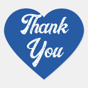 Heart Blue Thank You Sticker