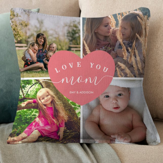 Heart Blush Pink Personalised Gift Best Mum Ever Cushion (Creator Uploaded)