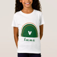 Heart Boho Green Rainbow with Personalised Name