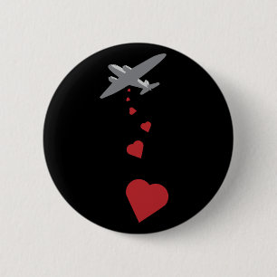 Heart Bomber - Make Love Not War 6 Cm Round Badge