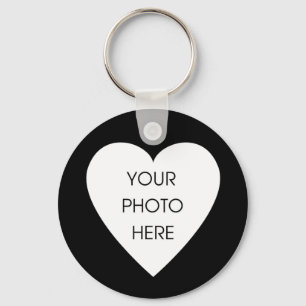 Heart Border Keychain Template - Black