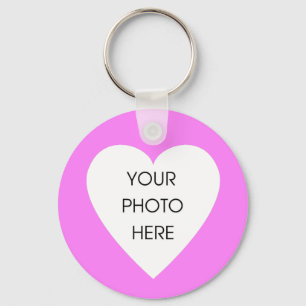 Heart Border Keychain Template - Pink