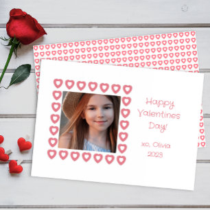 Heart Border Photo Classroom Valentine’s Card
