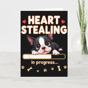 Heart Boston Terrier Dog Funny Gift Bostie Puppy Card