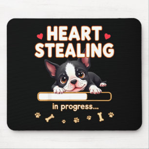 Heart Boston Terrier Dog Funny Gift Bostie Puppy  Mouse Mat