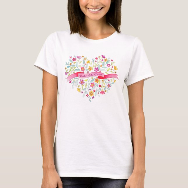 Heart bouquet art mother of the groom t-shirt (Front)