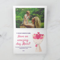 Heart bouquet Happy Mother's Day card