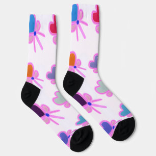 Heart Bow Pattern Personalised Gift Crew Socks