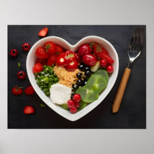 Heart Bowl Diet Food for Health Poster