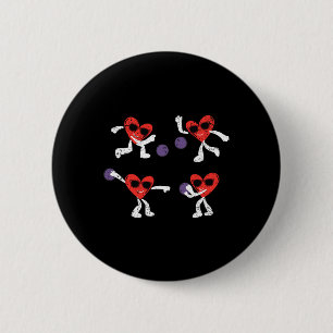 Heart Bowling Player Valentines Day Sports Love Me 6 Cm Round Badge