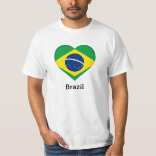 Heart - Brazil Flag T-Shirt