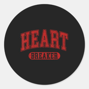 Heart Breaker Funny Happy Valentines Day Retro Men Classic Round Sticker