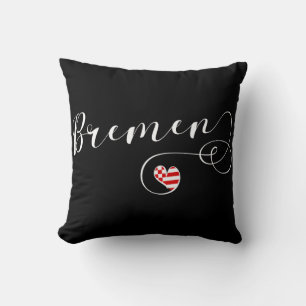 Heart Bremen Flag, Germany Cushion