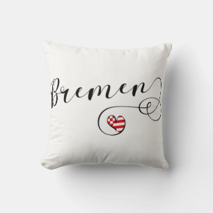 Heart Bremen Pillow, Germany Cushion