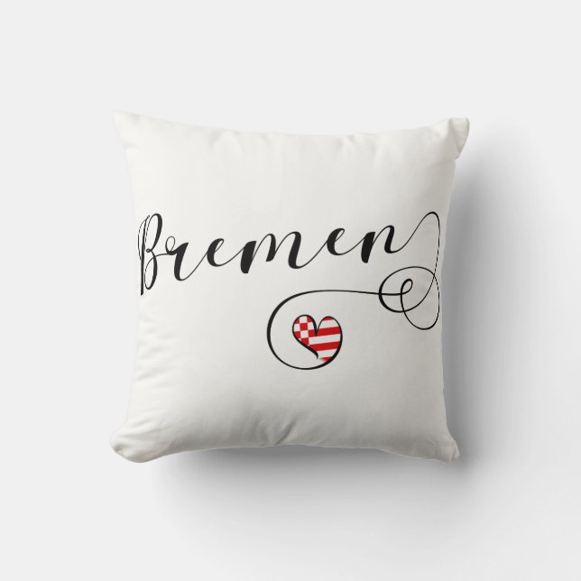 Heart Bremen Pillow, Germany Cushion (Front)
