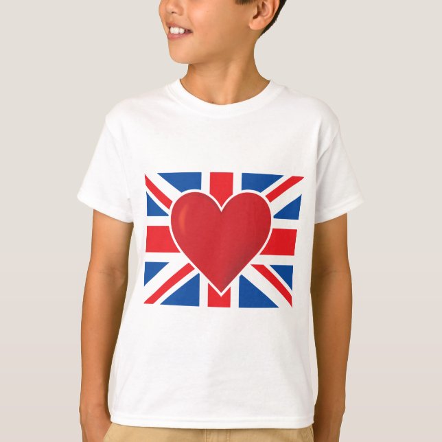 Heart British Flag T-Shirt (Front)