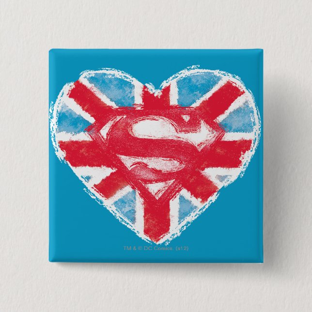 Heart British S-Shield 15 Cm Square Badge (Front)