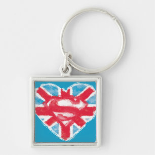 Heart British S-Shield Key Ring