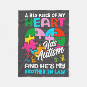 Heart Brother-in-law Autism Awareness Puzzle Ece R Fleece Blanket