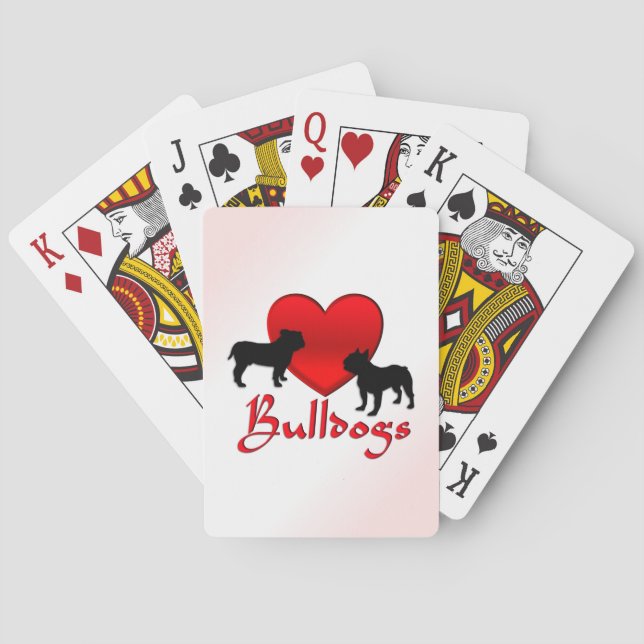 Heart Bulldogs Playing Cards (Back)