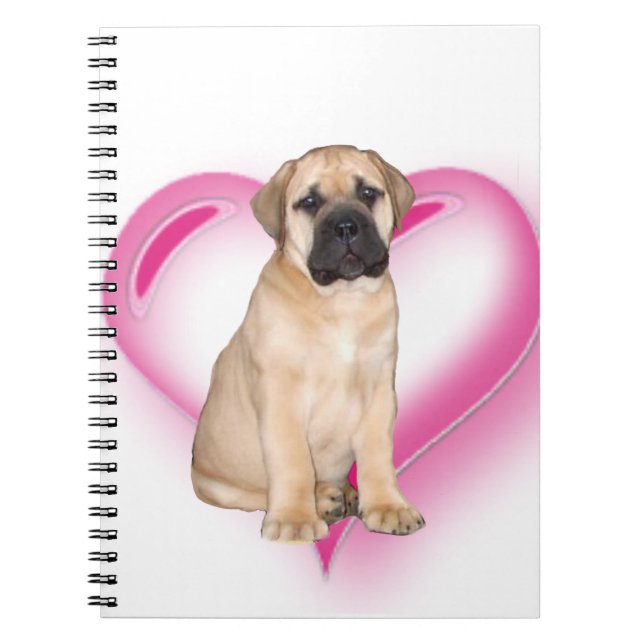 Heart Bullmastiff puppy Notebook (Front)
