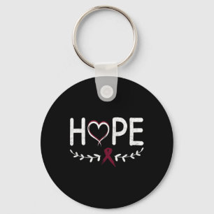 Heart Burgundy Ribbon Brain Aneurysm Key Ring