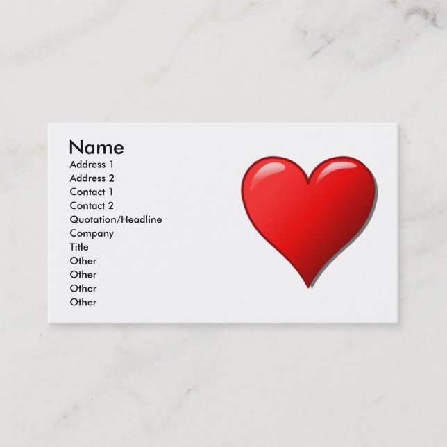 Heart Business Card (Front)