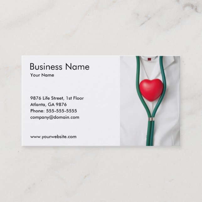 Heart Business Card Template (Front)