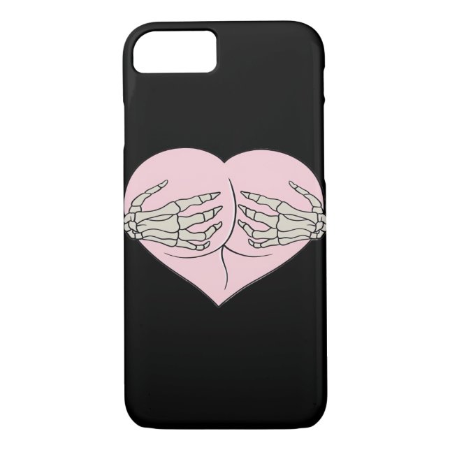 Heart Butt Hug Skeleton Hands Classic Case-Mate iPhone Case (Back)