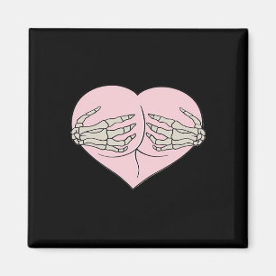Heart Butt Hug Skeleton Hands Classic Magnet