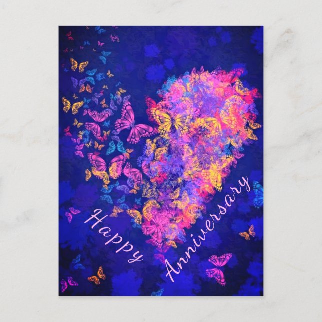 Heart Butterflies Anniversary Card (Front)