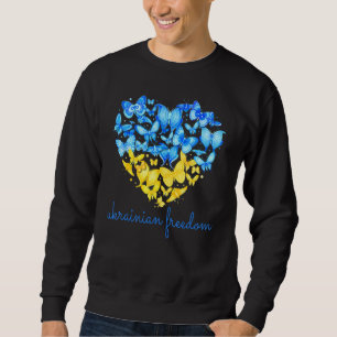 Heart Butterflies Ukra Inian Freedom Support Ukra Sweatshirt
