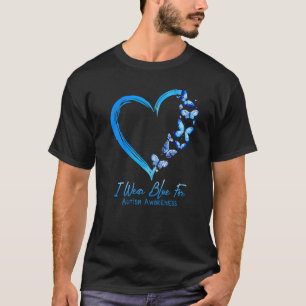 Heart Butterfly Autism I Wear Blue For Autism Awar T-Shirt
